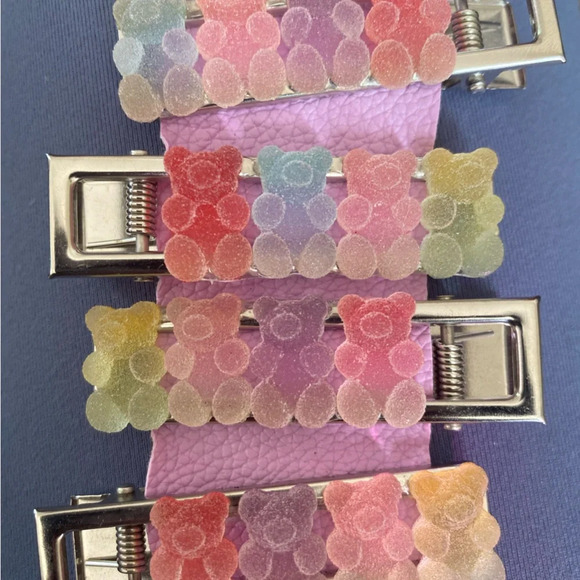 Colorful gummy bears clips set of 4 - Picture 2 of 4